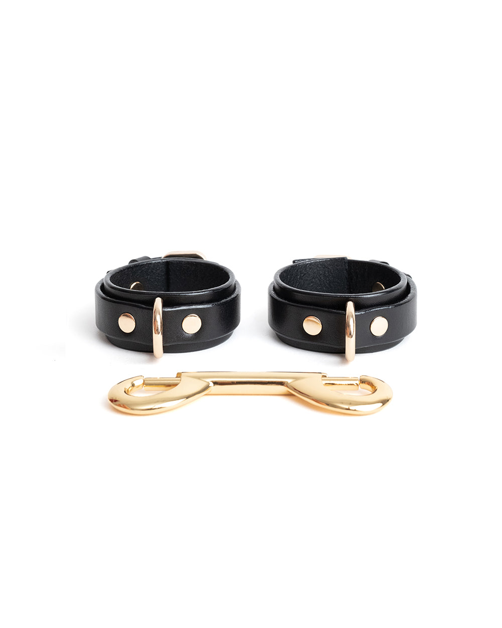 SLAVE ME HANDCUFFS BLACK / GOLD