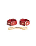 SLAVE ME HANDCUFFS RED / GOLD