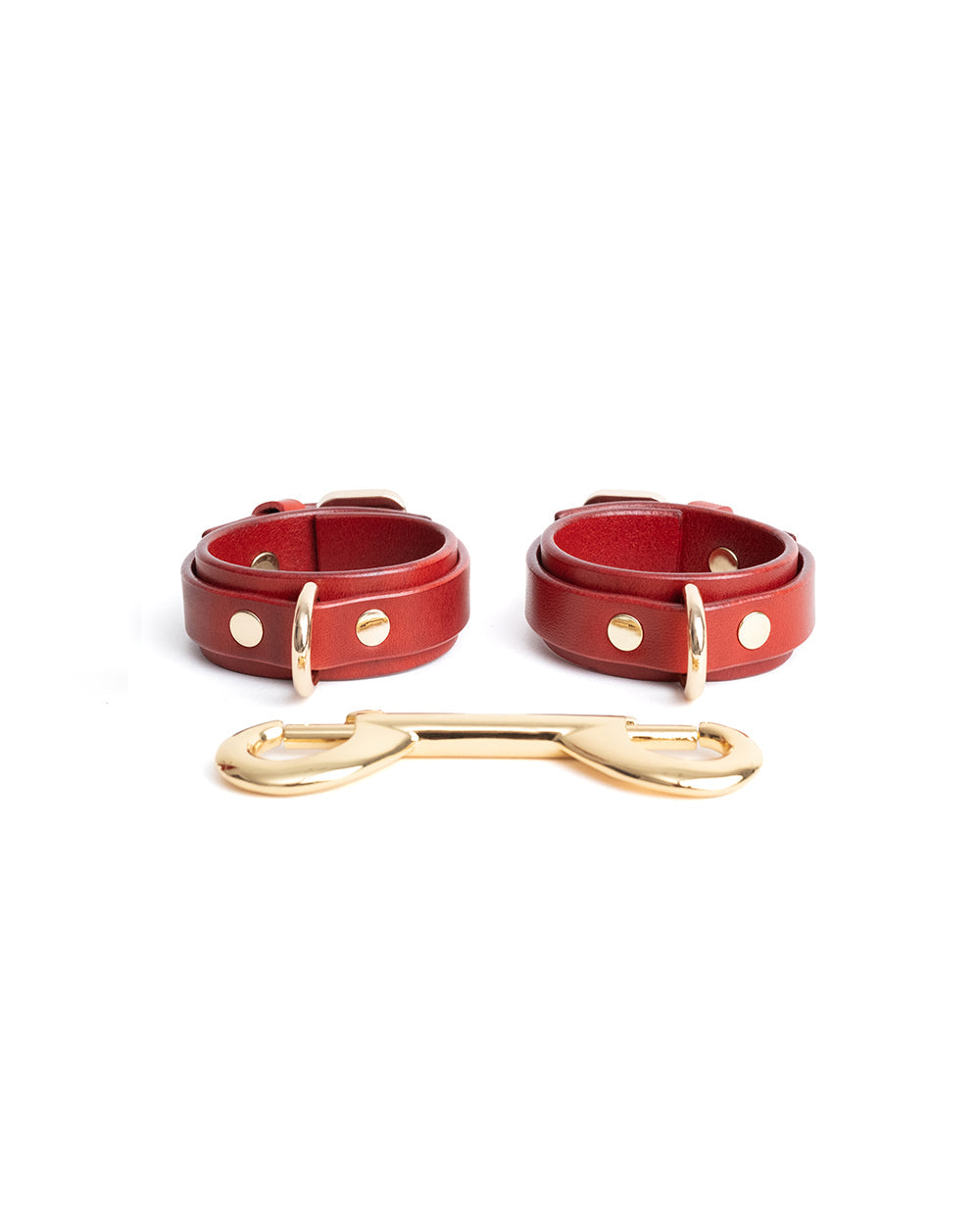 SLAVE ME HANDCUFFS RED / GOLD